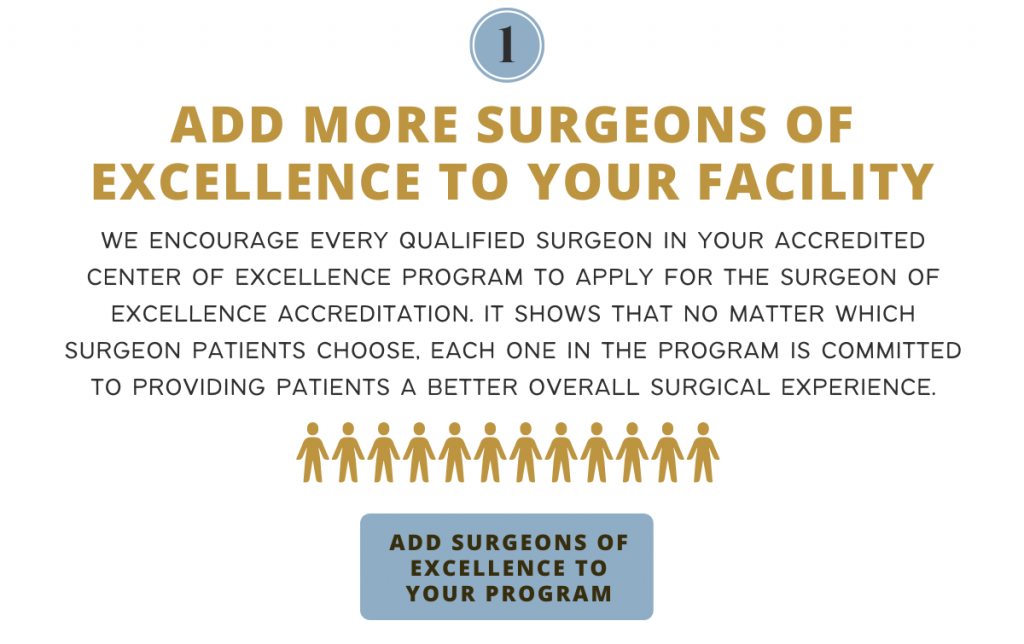 Add more Surgeons of Excellence to your facility
